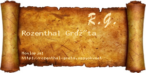 Rozenthal Gréta névjegykártya